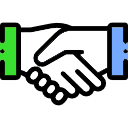 Icon shows handshake