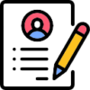 Icon showing a pencil and a document