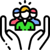 Icon shows a hand holding as a team